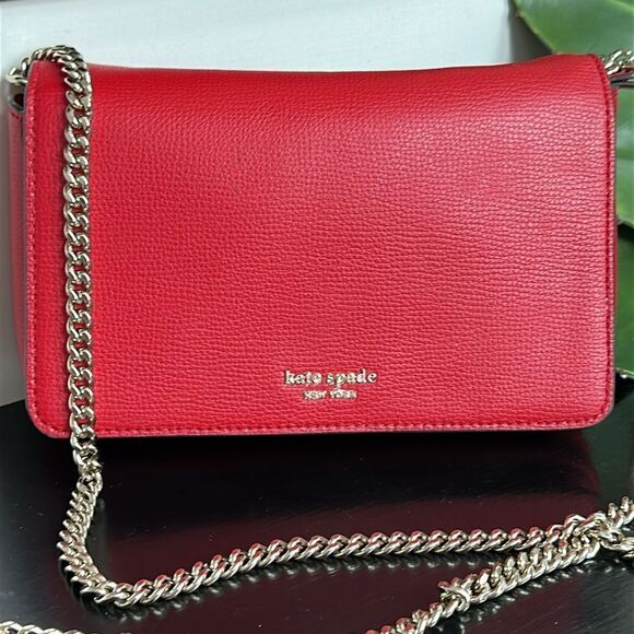 Kate Spade genuine leather Sylvia chain wallet crossbody handbag purse like new - Picture 3 of 12